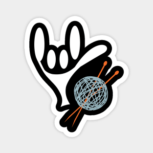 ASL Sign Language Love Knitting Magnet