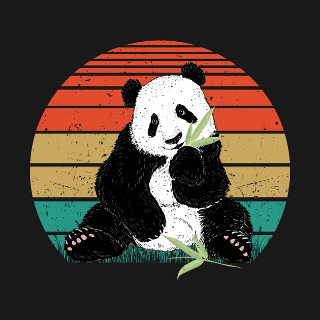 Retro Sunset Panda Vintage Panda by paveldmit