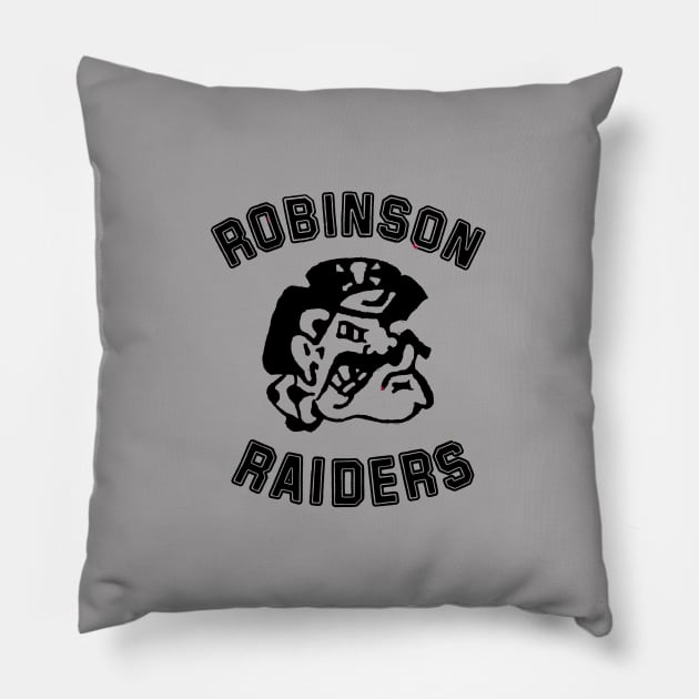 Robinson Raiders BLACK Pillow by TopCityMotherland