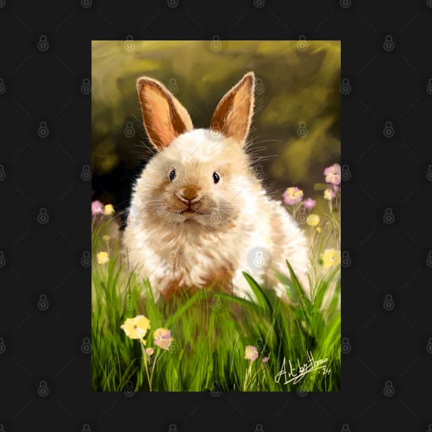 Bunny In Meadow by Artbythree