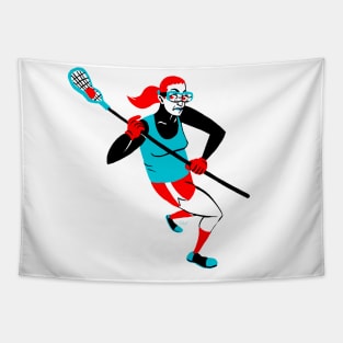 Field Hockey Woman Tapestry