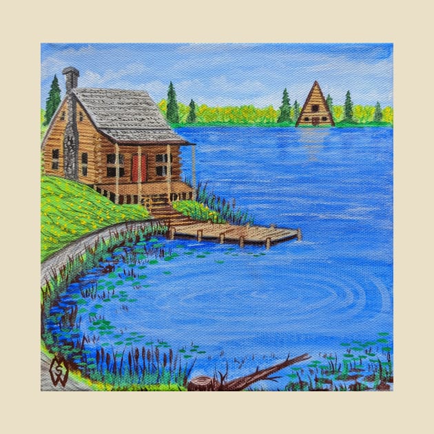 Cabin at the Lake in the Spring Season by Matt Starr Fine Art