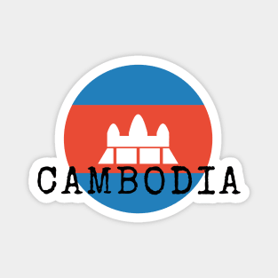 Cambodia and Cambodian circle with flag pattern Magnet