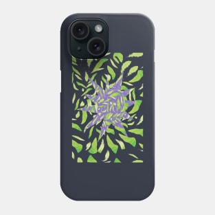 Green Splats on Purple Phone Case