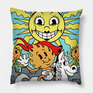 The Sun - Mystical Medleys - Vintage Rubber Hose Cartoon Tarot Pillow