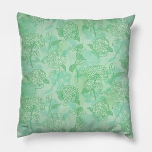 Green Spring Hydrangea Pillow