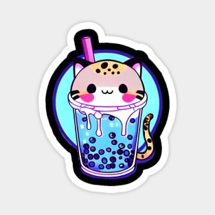 Cat Boba Tea Bubble Tea Anime Kawaii Design Magnet