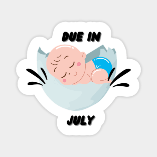 Due in July Baby Gift Magnet