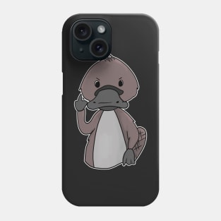 Grumpy Platypus Holding Middle finger funny gift Phone Case