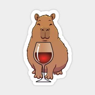 Capybara with a glass of wine Magnet