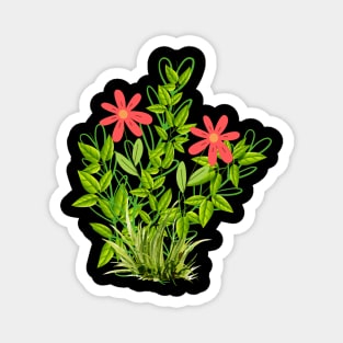 Lush vegetation and beautiful flowers design Magnet