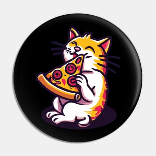 Cat eats pizza Pin