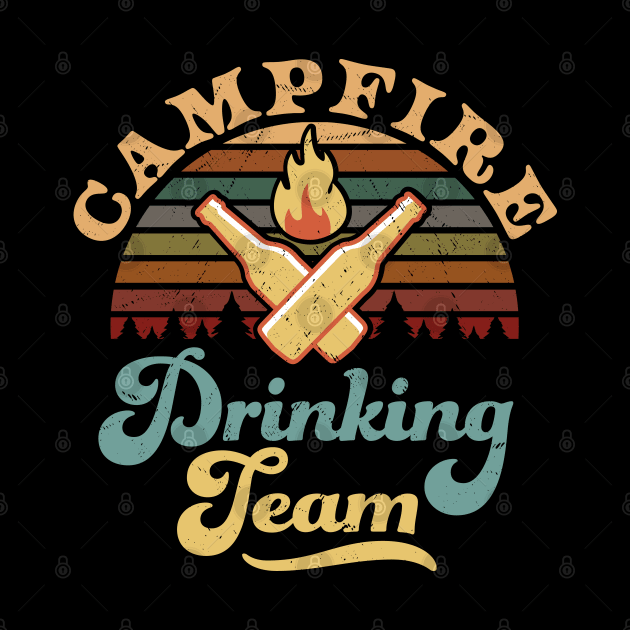 Campfire Drinking Team Camping by OrangeMonkeyArt