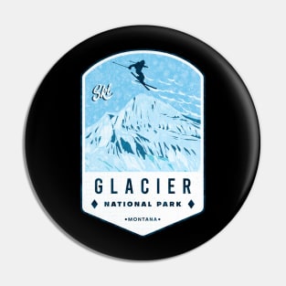 Ski Glacier National Park Montana Pin