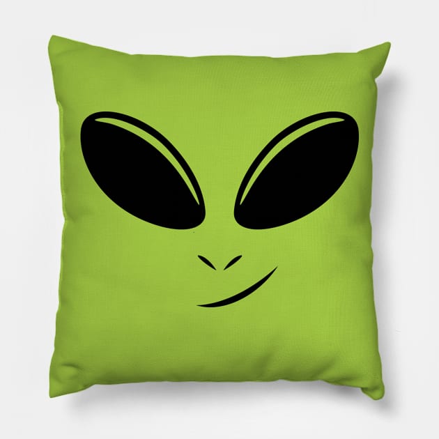 Alien Face Pillow by Malchev