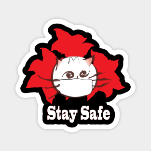 Stay Safe cute cat Magnet