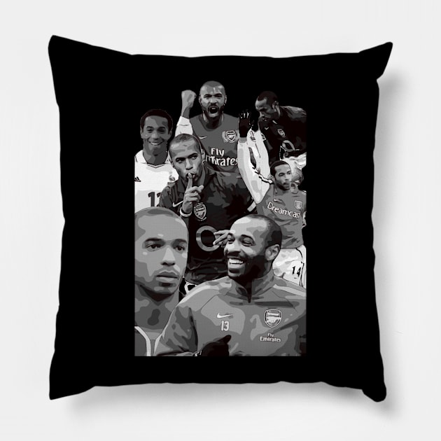 Thierry Henry Vector Art Pillow by Playful Creatives