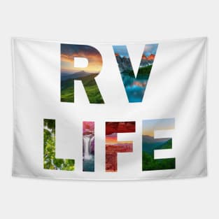 RV Life Camping Adventure Images Tapestry