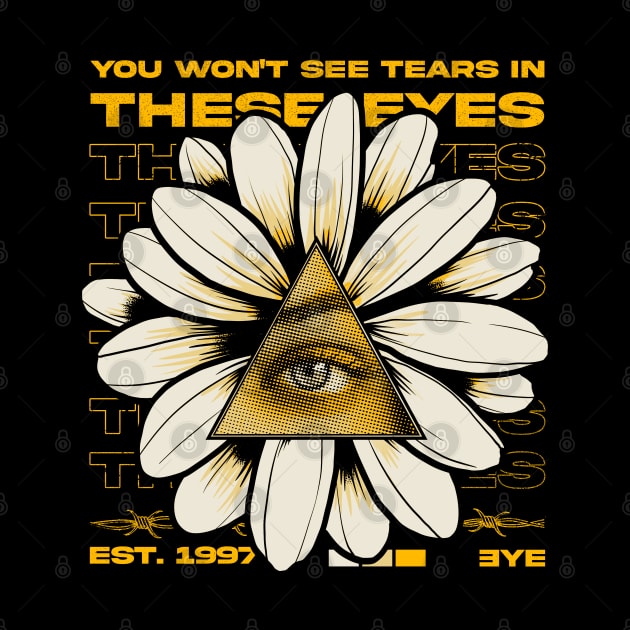 Flower Eye Sad Vaporwave Illuminati Pyramid Tears Sunflowers by alxmd