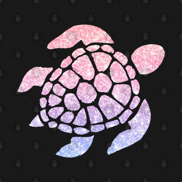 Pastel Pink Purple Ombre Faux Glitter Turtle by Felicity-K