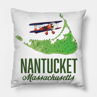 Nantucket Massachusetts Map Pillow