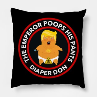 The Emperor Poops his Pants - Diaper Don Pillow