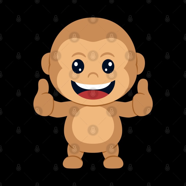 cute monkey giving thumb up by garistipis