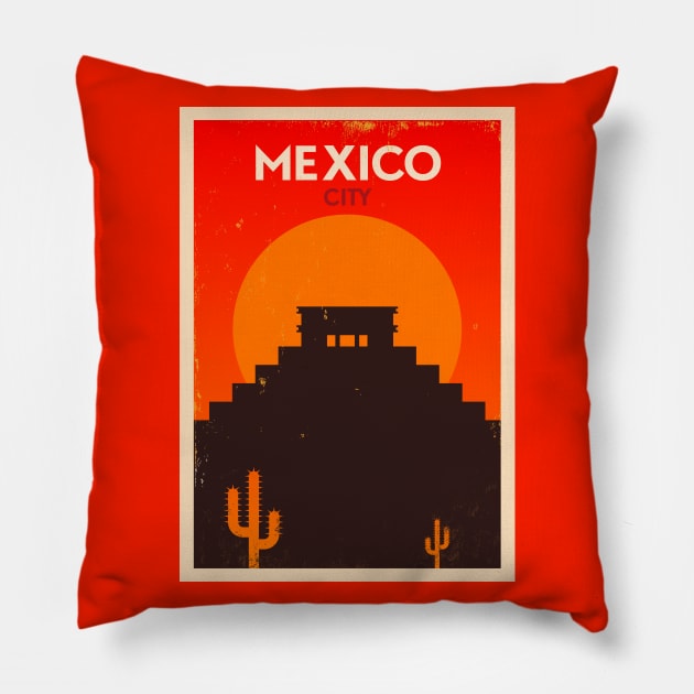 Mexico Poster Design Pillow by kursatunsal