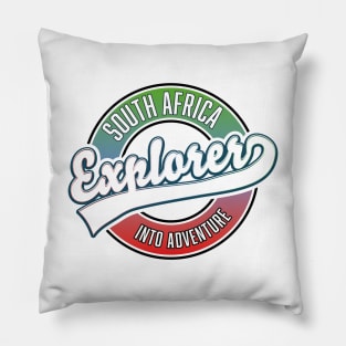 South Africa explorer into adventure retro logo Pillow