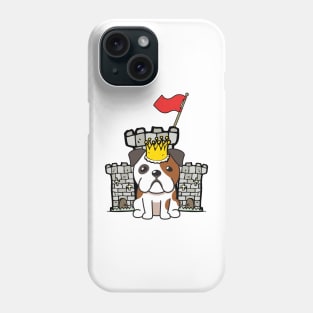 Funny english bulldog is the king of the castle Phone Case