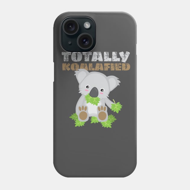 Totally Koalafied cute koala eating leaf design Phone Case by Uncle Fred Design