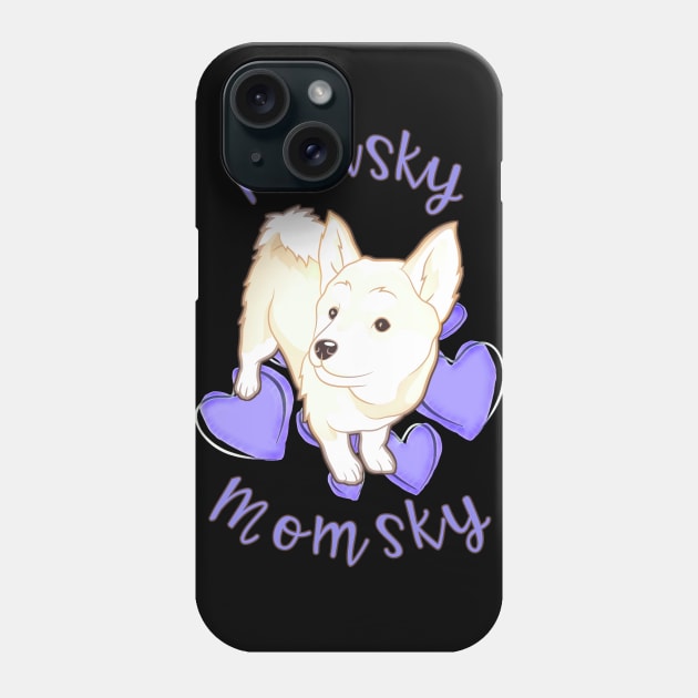 Pomsky Momsky White Haired Pomsky Mom Phone Case by AmbersDesignsCo