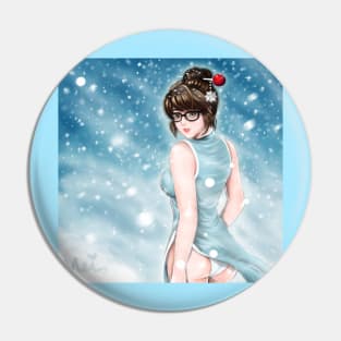 Mei in qipao and blizzard Pin