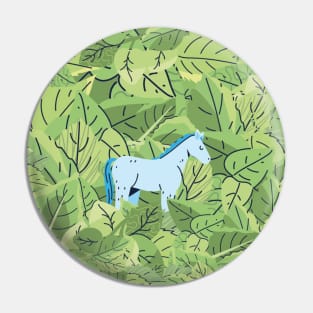 Horse in Leaves Pin