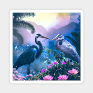 Great Blue Herons in The Tropical Paradise Magnet