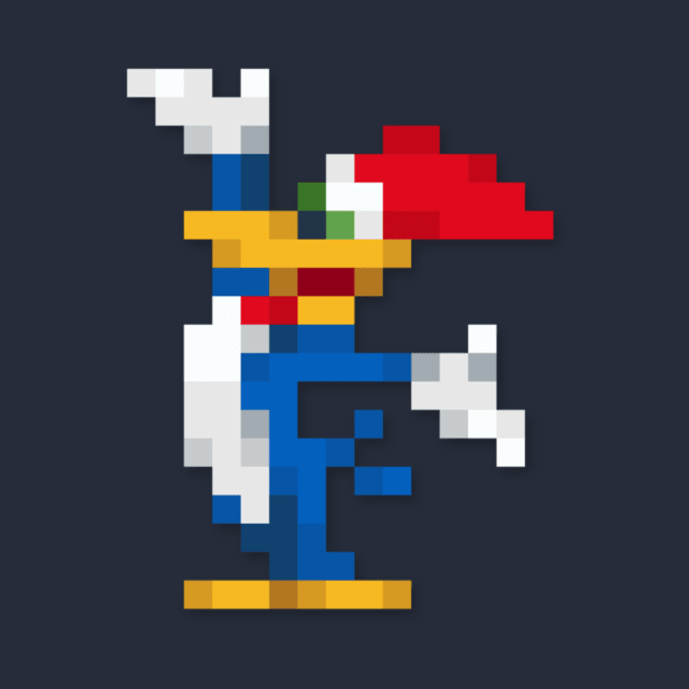 Woody Woodpecker low-res pixelart by JinnPixel