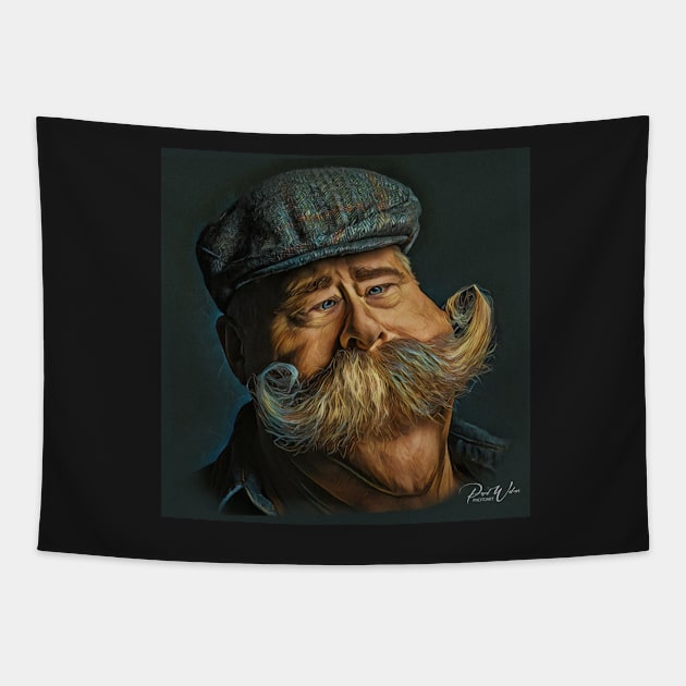 Meet Mr. Handlebars - Funny Face - Caricature Tapestry by Wilcox PhotoArt