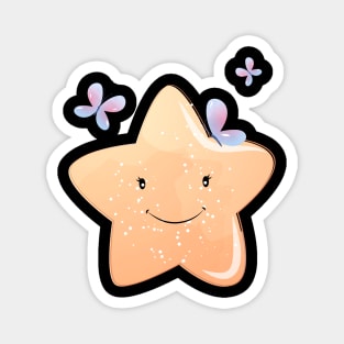 Cute kawaii star with butterflies Magnet