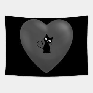 Cat lovers heart, pocket area placement Tapestry