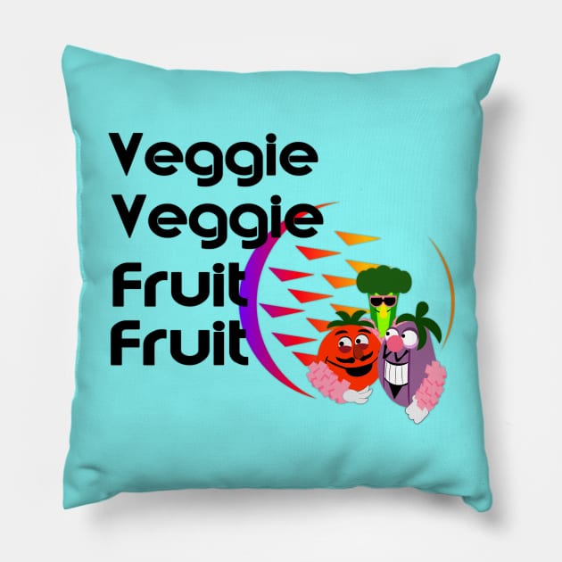 Veggie Veggie Fruit Fruit Pillow by WEDFanBlog