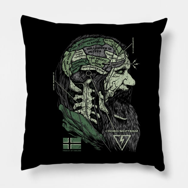 MONK AIN'T DEAD Pillow by joeyjamesartworx