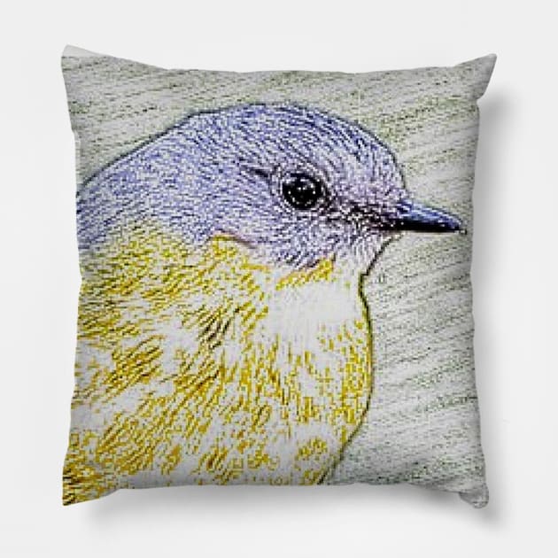 Eastern Yellow Robin Pillow by Glenn Landas Digital Art