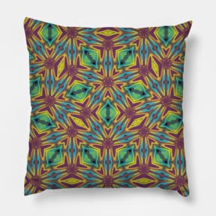 Retro Colors and Star Shaped Pattern - WelshDesignsTP004 Pillow