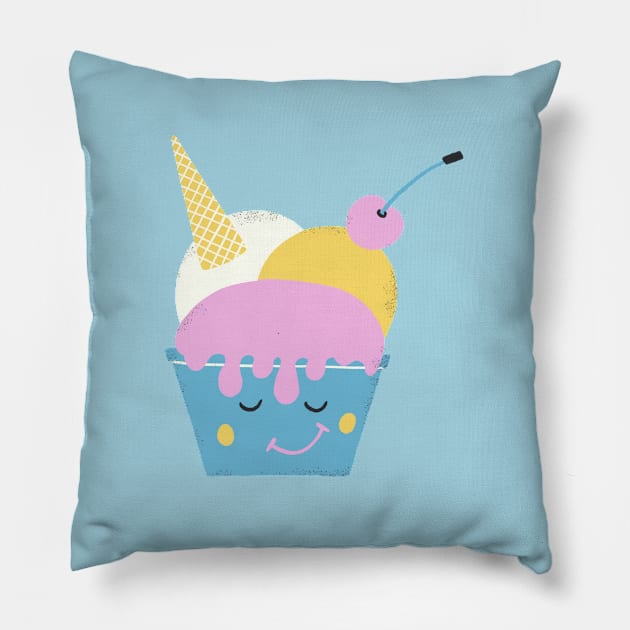 Cute Ice Cream with Cherry Pillow by nataliaoro