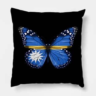 Nauruan Flag  Butterfly - Gift for Nauruan From Nauru Pillow