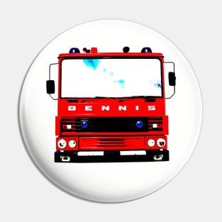 Dennis 1980s British classic fire engine red Pin