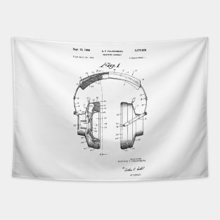 Headphones Patent / Headphones Patent Print, Hi Fi Headphones blueprint Tapestry