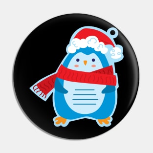 Christmas tag with penguin Pin