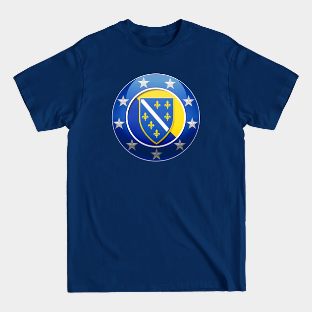 Disover Bosnia and Herzegovina Flag Roundel Insignia Symbol - Bosnia - T-Shirt