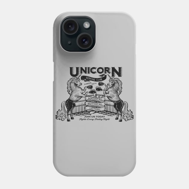 Unicorn Boxing Club Phone Case by kellabell9